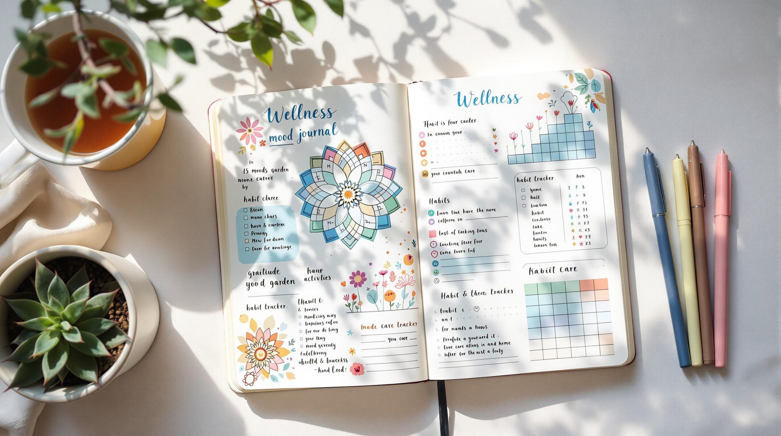 20 Mood and Wellness Bullet Journal Page Ideas for Better Self-Care